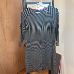 Black and white stripped dress zipper down the back medium
